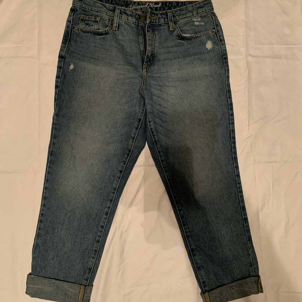 High rise straight jeans